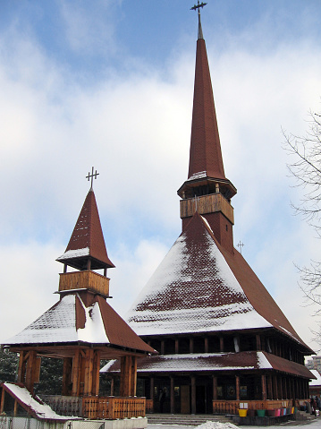 Church in winter in Bucharest, Romania