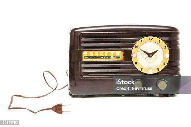 Foto de Vintage Marrom E Rádiorelógio e mais fotos de stock de 1950-1959 - 1950-1959, 50 Anos, Amarelo