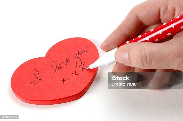 Foto de Coração Postit e mais fotos de stock de Amor - Amor, Aposta, Branco