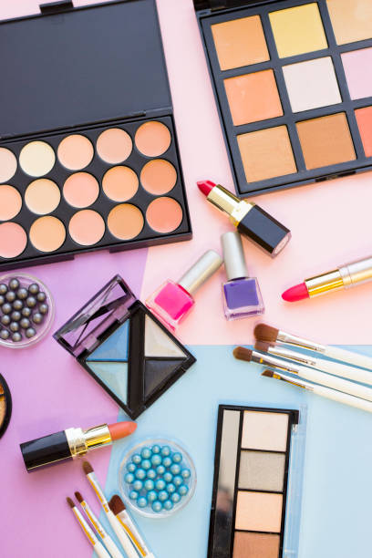 istock Cosmetic products on pastel colors background 925299644