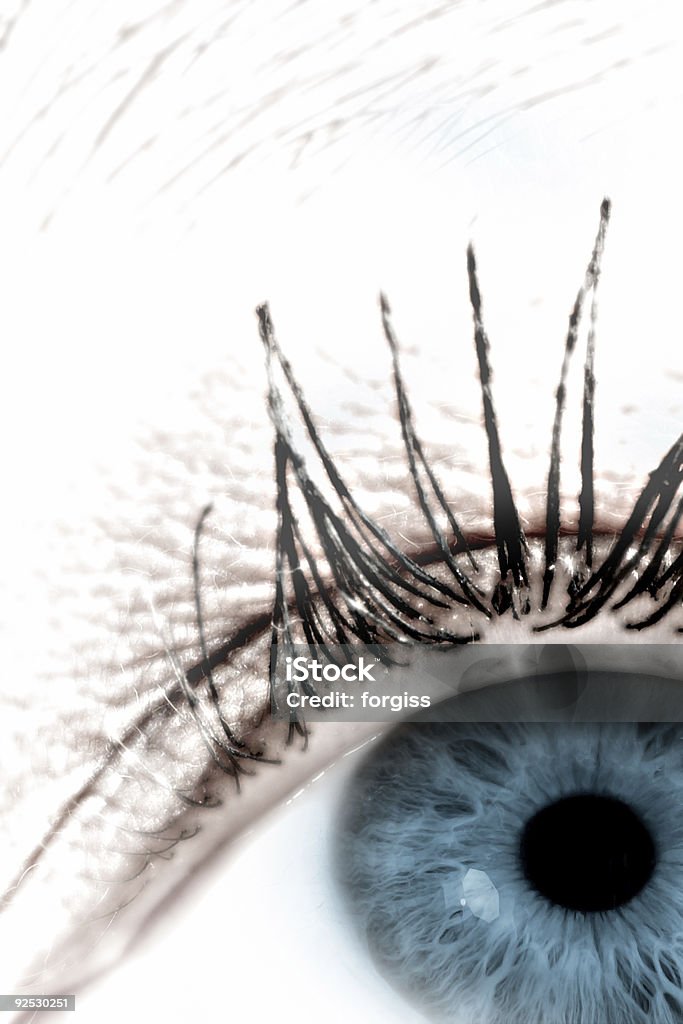 Extreme close-up of a realistic blue eye  Beauty Stock Photo