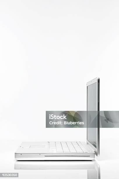 Laptop On White Stock Photo - Download Image Now - Backgrounds, Color Image, Computer