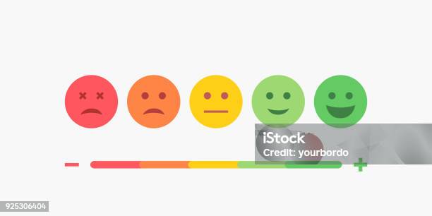 Set Of Emoji Colored Flat Icons Vector Set Of Emoticons Sad And Happy Mood Icons Vote Scale Symbol Set Stock Illustration - Download Image Now