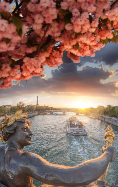istock Alexandre III bridge in Paris against Eiffel Tower during spring time, France 925309076