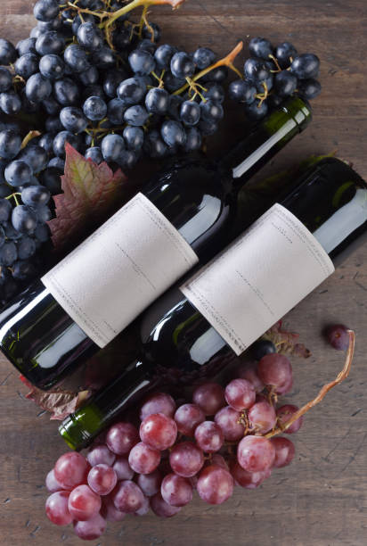 istock Grapes and bottles of red wine. 925310080