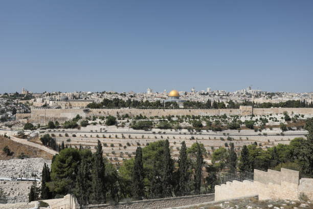 istock Jerusalem old city olive mount panoramic aerial view 925316250