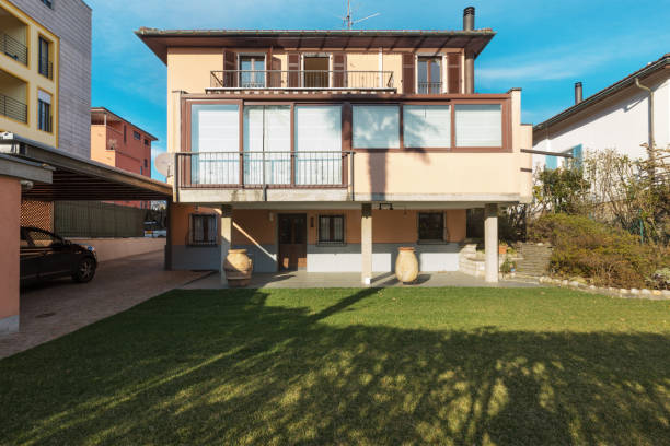 istock View from exterior garden of modern villa 925319300