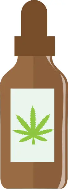 Vector illustration of Medical marijuana oil dropper