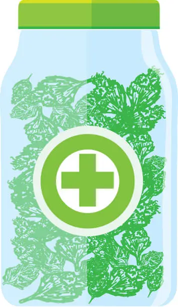 Vector illustration of Medical marijuana jar icon