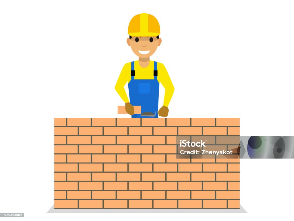 Ilustración de Albañil De Dibujos Animados De Vector Es La Construcción De Un Muro De Ladrillo y más Vectores Libres de Derechos de Adulto - iStock Ilustración de Albañil De Dibujos Animados De Vector Es La Construcción De Un Muro De Ladrillo y más Vectores Libres de Derechos de Adulto - iStock