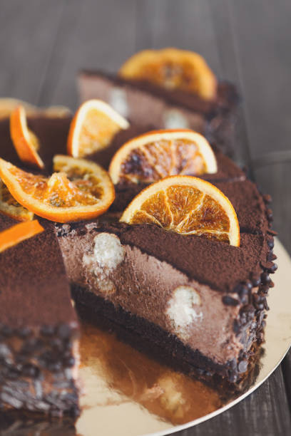 istock Chocolate cake with cream and profiterole 925324682