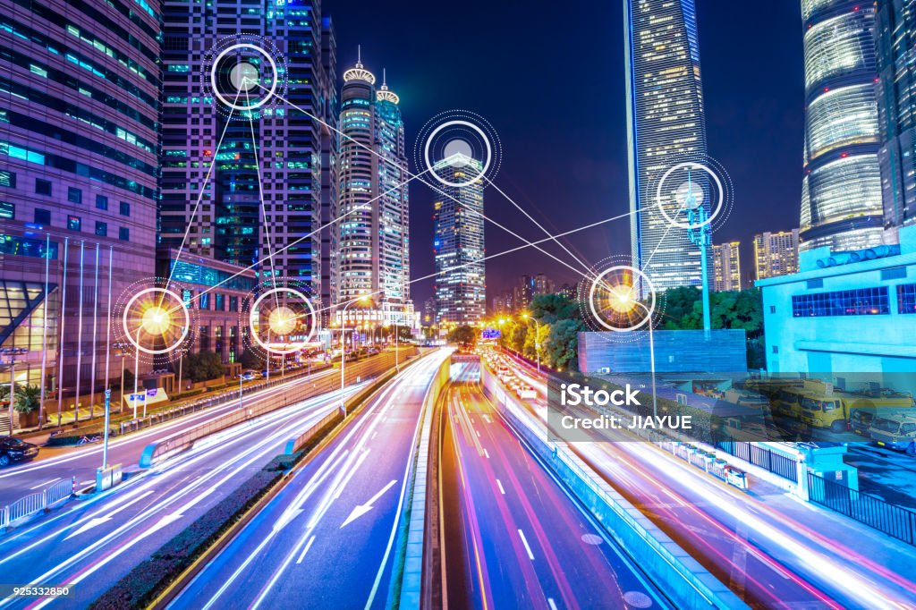 smart city in urban smart Internet of Things Stock Photo