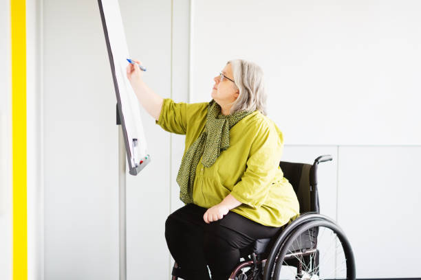 istock woman in wheelchair working in office 925340672
