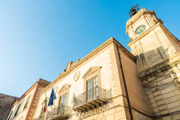 City hall of Corleone, a town known for associating with the mafia in Sicily, Italy