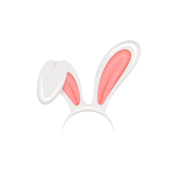 �пасхальные уши кролика на белом фоне - заяц stock illustrations