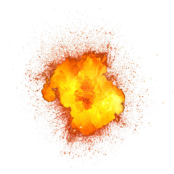 istock Realistic bomb explosion with sparks isolated on white background 925348666