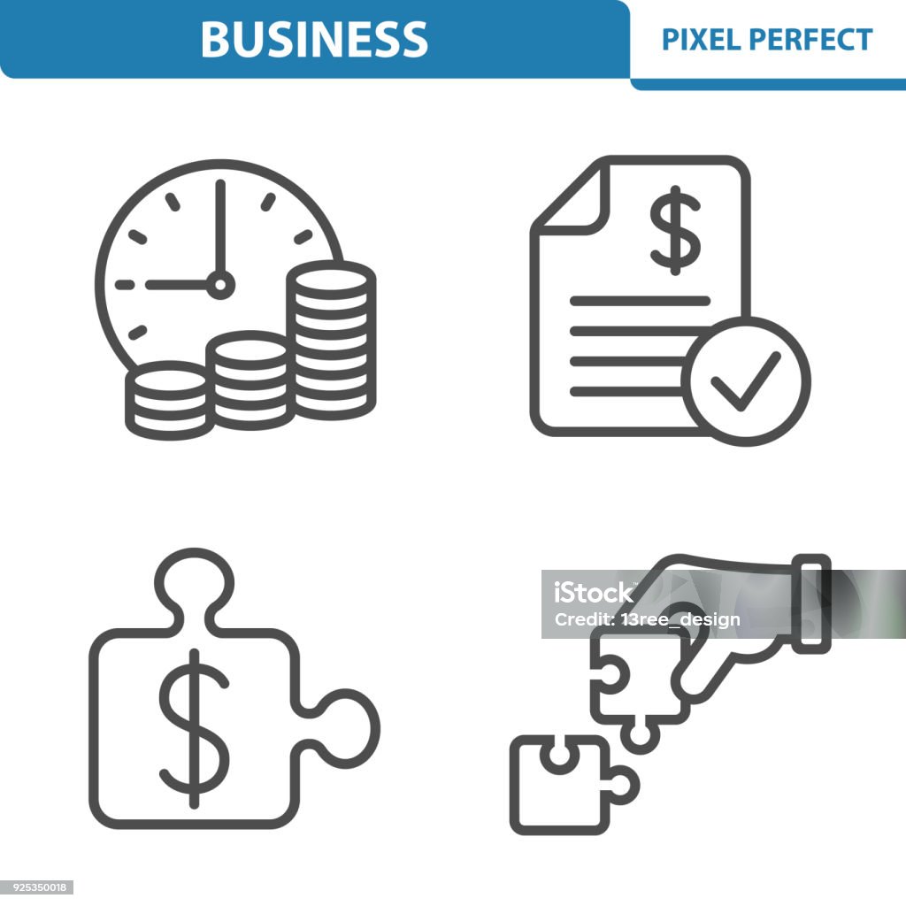 Business Icons Professional, pixel perfect icons depicting various business concepts. Icon Symbol stock vector