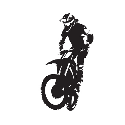 Motocross vector isolated silhouette