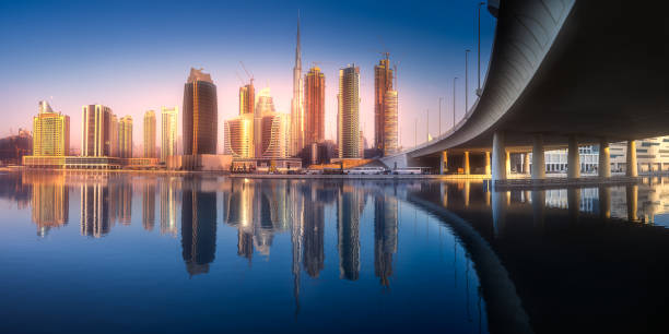 istock Panoramic view of Dubai Business bay, UAE 925368504