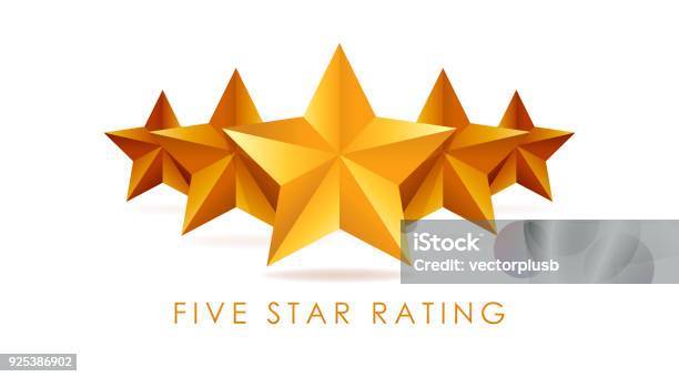 白い背景で 5 黄金の評価星のベクトル図 - 高級ホテルのベクターアート素材や画像を多数ご用意 - 高級ホテル, セレブリティ, 品質