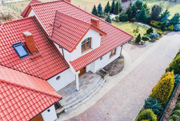 istock Aerial drone view on single family house 925391794