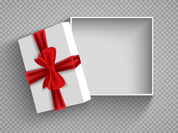 istock Open gift box with red bow isolated on white. Illustration Isolated on a transparent background. Vector EPS10 925398312