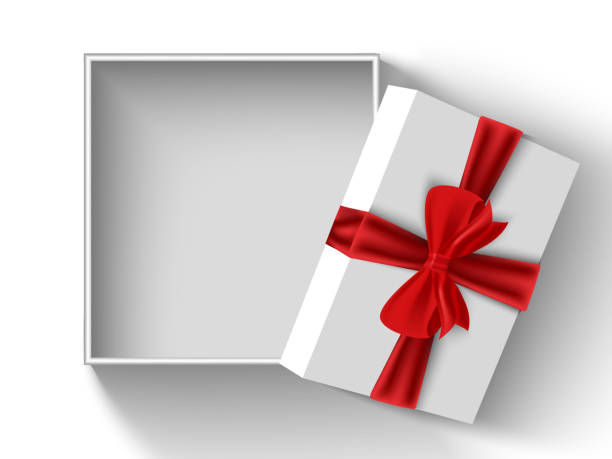 istock Open gift box with red bow isolated on white. Illustration Isolated on a transparent background. Vector EPS10 925400446