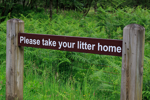 Please Take Your Litter Home wooden sign