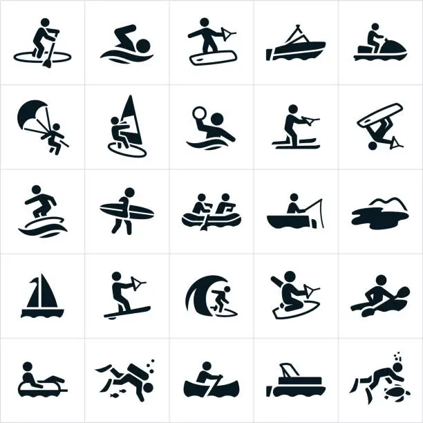 Vector illustration of Water Recreation Icons