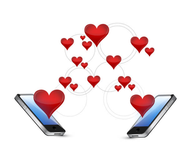 istock smartphones and hearts communication concept illustration design over white 925412492