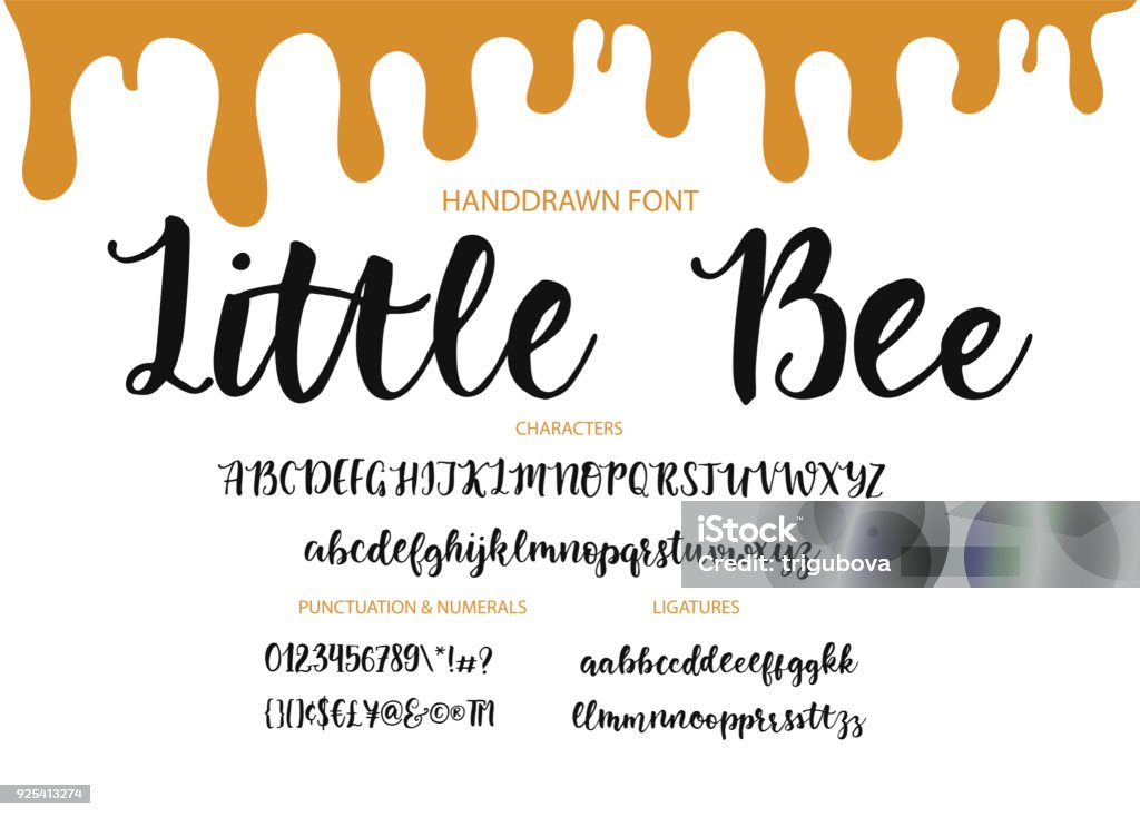 Modern calligraphic font. Brush painted letters Handrawn vector alphabet. Modern calligraphic font. Brush painted abc with ligatures. Typescript stock vector