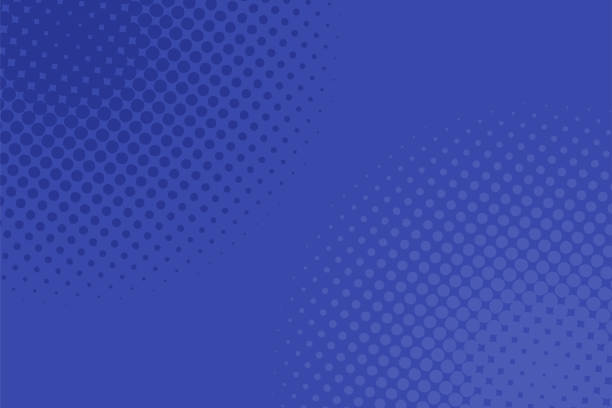 illustrazioni stock, clip art, cartoni animati e icone di tendenza di sfondo geometrico a motivo punto mezzitoni - disegno grafico vettoriale da cerchi blu - bubble seamless pattern backgrounds