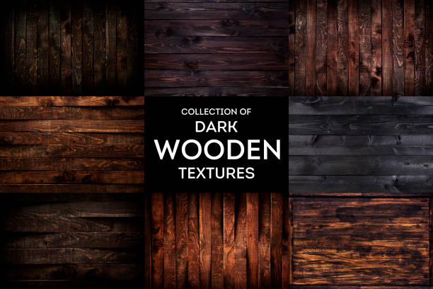 ciemne drewniane tło lub tekstura z naturalnym wzorem, kolekcja - plank oak wood old fashioned zdjęcia i obrazy z banku zdjęć
