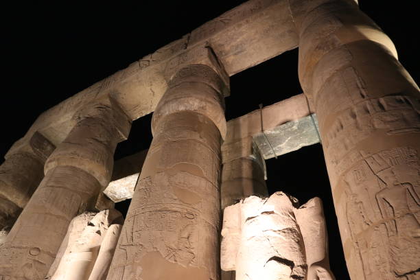 istock Illuminated columns at temple of Luxor 925425178