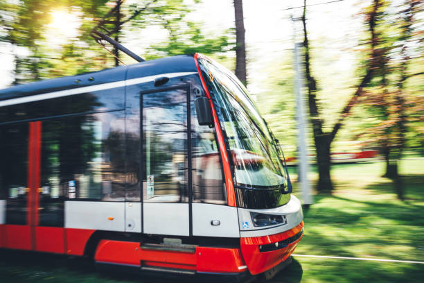 istock Tram in Prague green 925428946