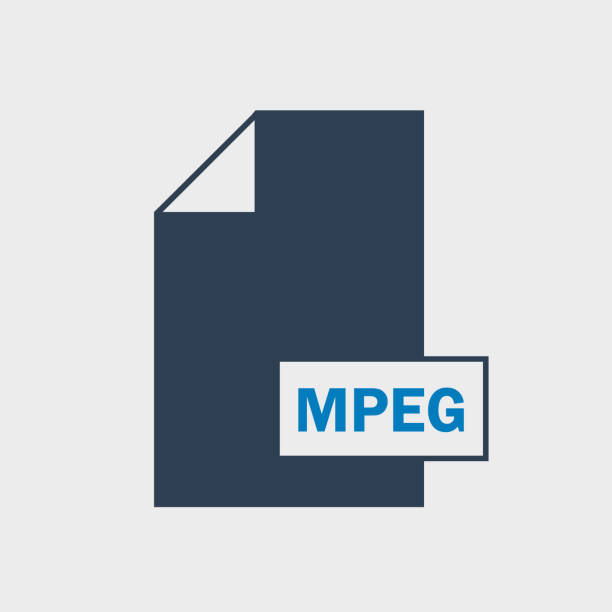 MPEG file format Icon on gray Background. MPEG file format Icon on gray Background. moving image stock illustrations