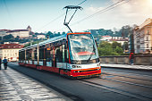 Moving Tram in Prague
