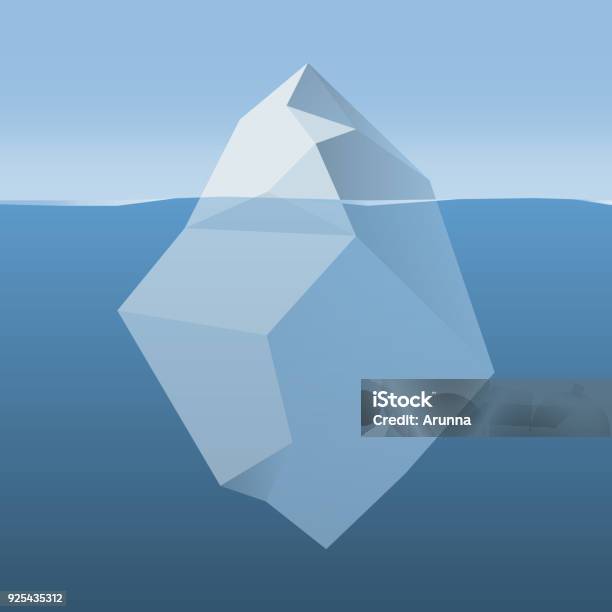 Iceberg In Ocean Water Stock Illustration - Download Image Now - Iceberg - Ice Formation, Vector, Illustration