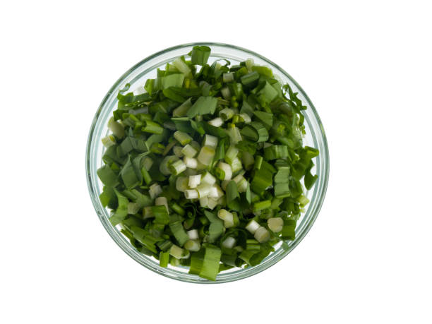 istock Chopped leaves of ramson in a bow 925435868