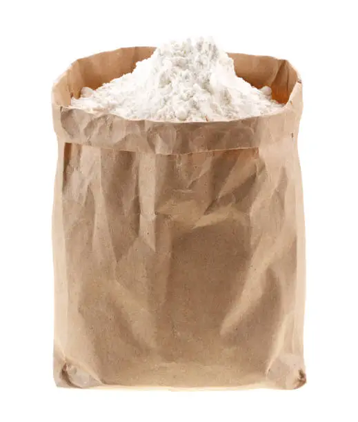 flour in Kraft paper-pack without labels