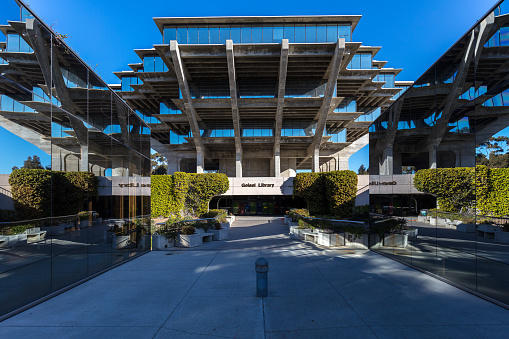 The Geisel library of UCSD and snake path, La Jolla, California, 2/25/2018
