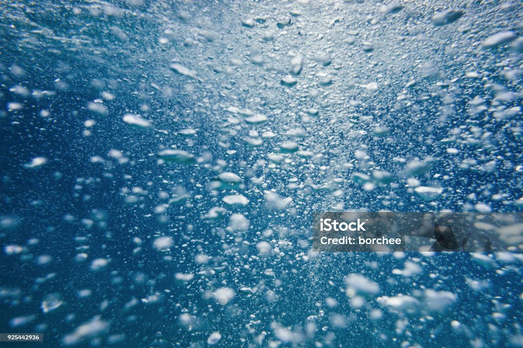 Underwater Bubbles Underwater splash with bubbles. Water Stock Photo
