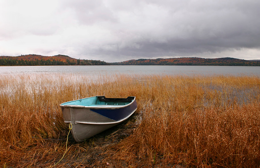 Boat at Lake in Autumn
