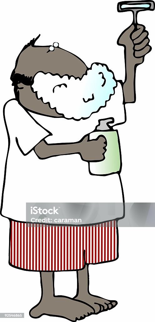 Man shaving  Adult stock illustration