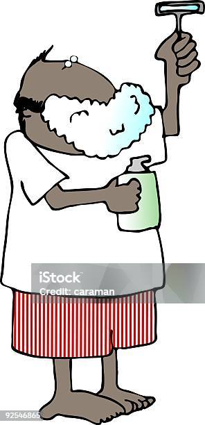 Man Shaving Stock Illustration - Download Image Now - Adult, Beige, Black Color