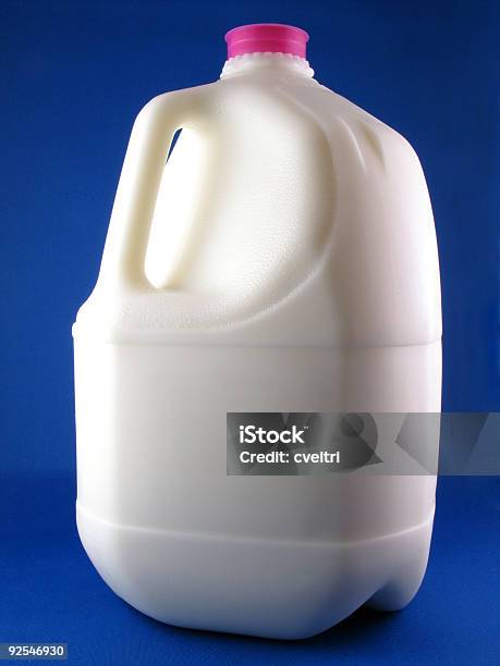 Dairy Product Gallon Of Milk Stock Photo - Download Image Now - Gallon, Milk, Colored Background