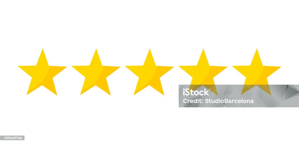 Five stars rating Five stars rating icon. Vector illustration Star Shape stock vector