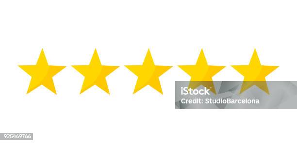 Five Stars Rating Stock Illustration - Download Image Now - Star Shape, Five Objects, Gold Colored