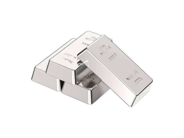 istock 3D illustration isolated pyramid of silver ingots bullion 925470626