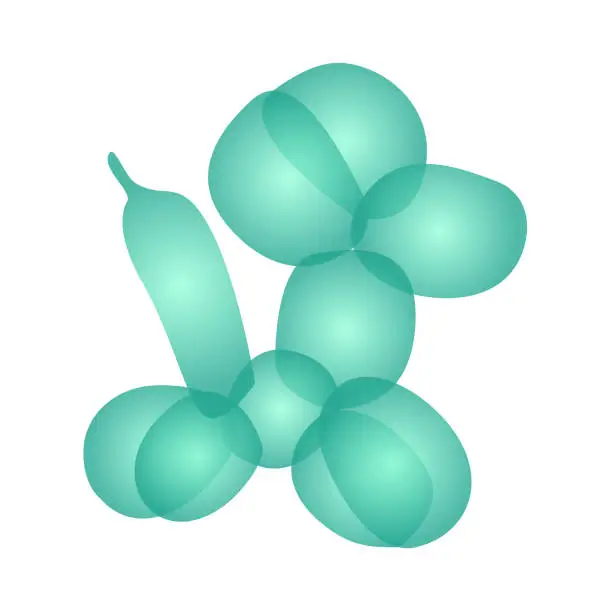 Vector illustration of Teal Balloon Animal